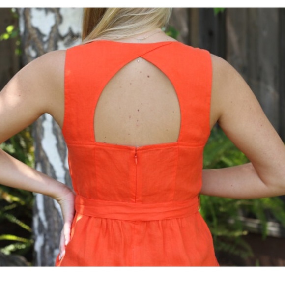 NWT Ann Taylor Loft Tie Dress Open Back Orange - Picture 6 of 7